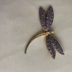 Elegant Gold and Silver Dragonfly Brooch
